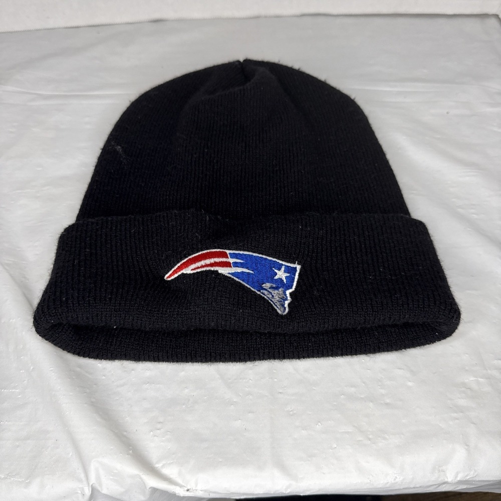 Vintage Logo‎ Athletic New England Patriots Striped Beanie Hat Blue Black USA